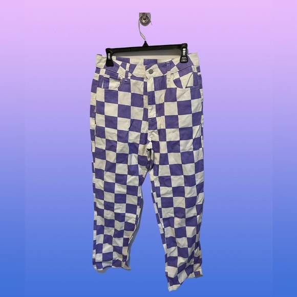 Lilac Checkered Pants - Picture 1 of 2